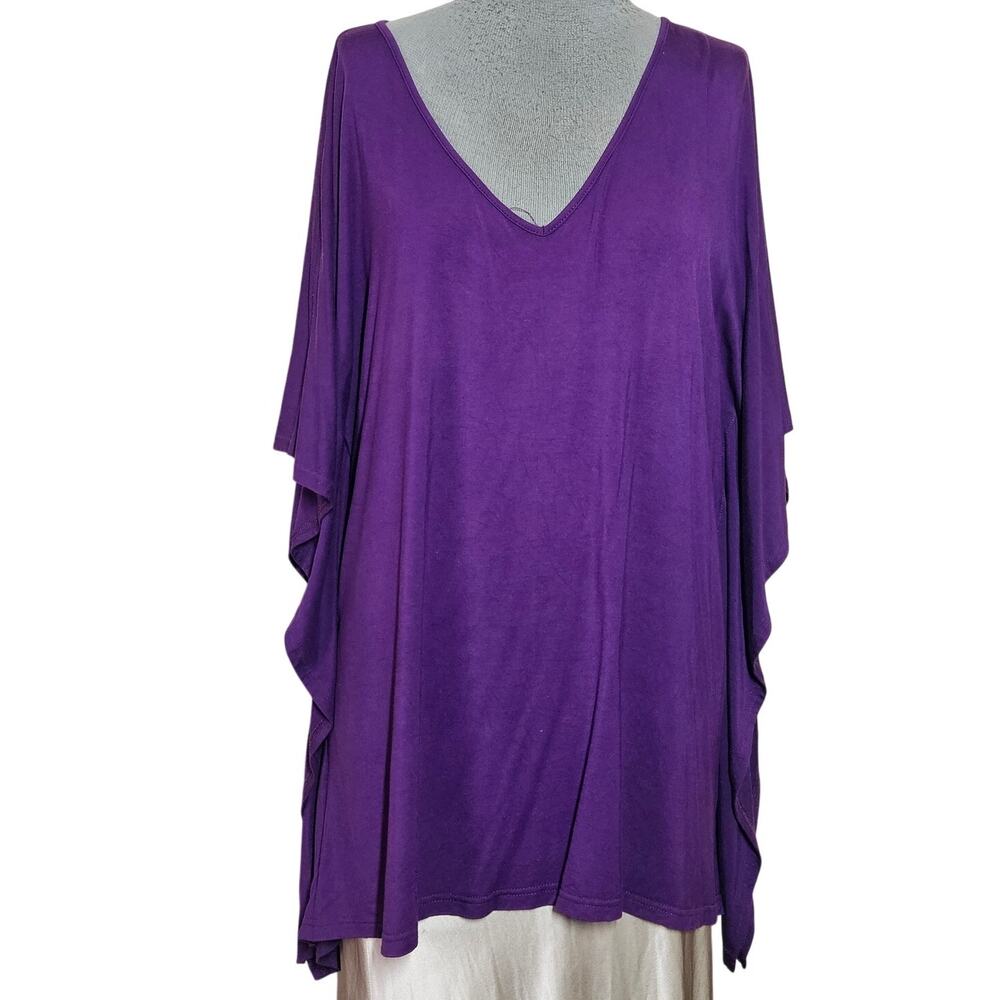Purple Oversized Short Sleeve Top Size Small